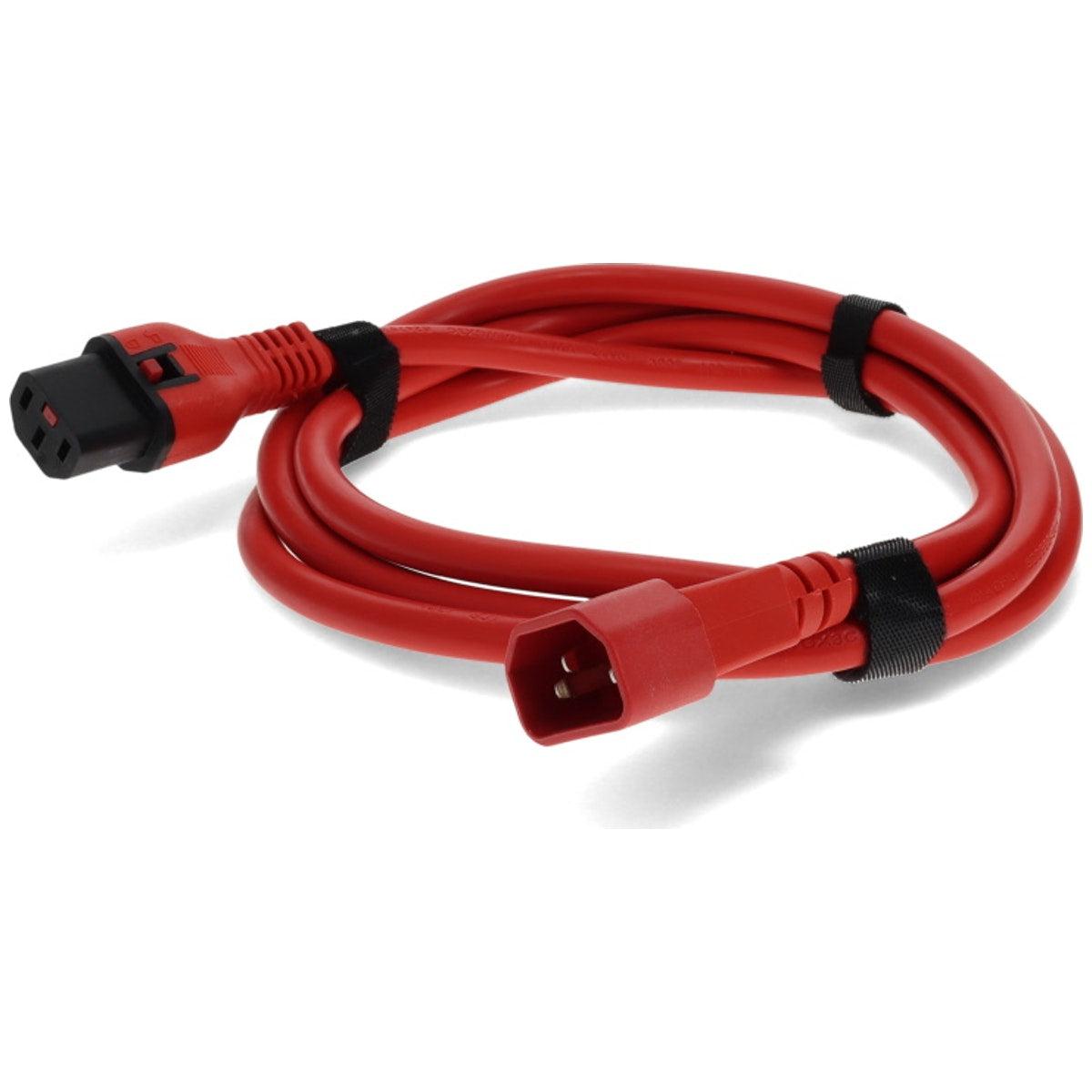 Addon Networks 6Ft C13 Female To C14 Male 14Awg 100-250V At 10A Red Power Adapter