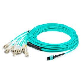 Addon Networks Add-Mpo-4Lc3M5Om4P Fibre Optic Cable 3 M 8X Lc Ofnp Om4 Aqua Colour
