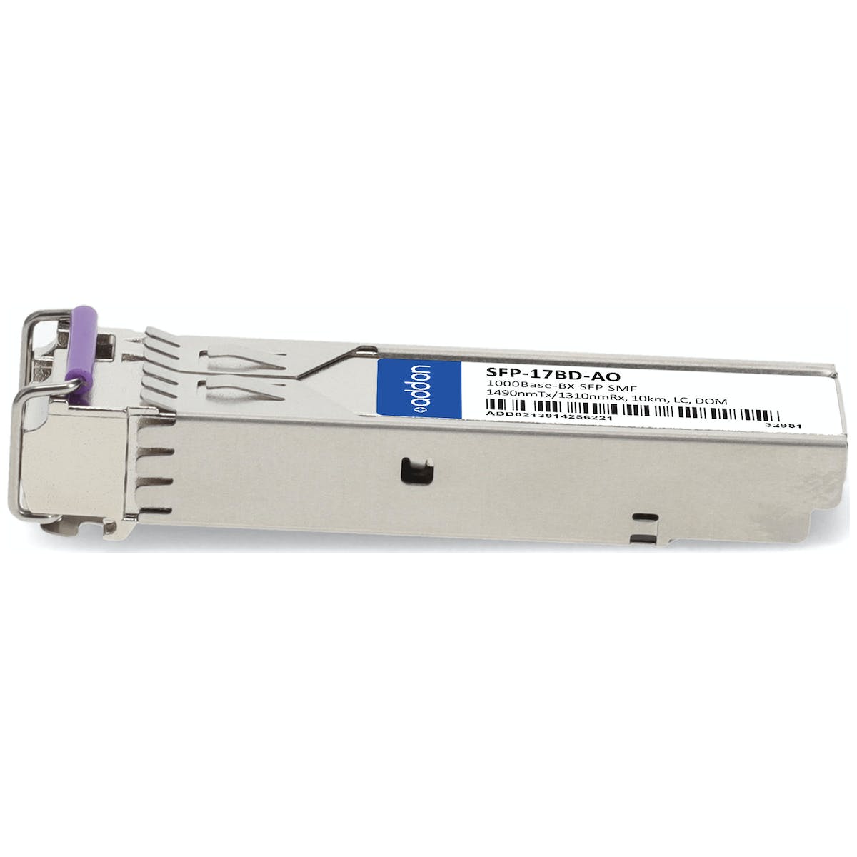 AddOn Rad SFP-17BD Compatible TAA Compliant 1000Base-BX SFP Transceiver (SMF, 1490nmTx/1310nmRx, 10km, LC, DOM) SFP-17BD-AO