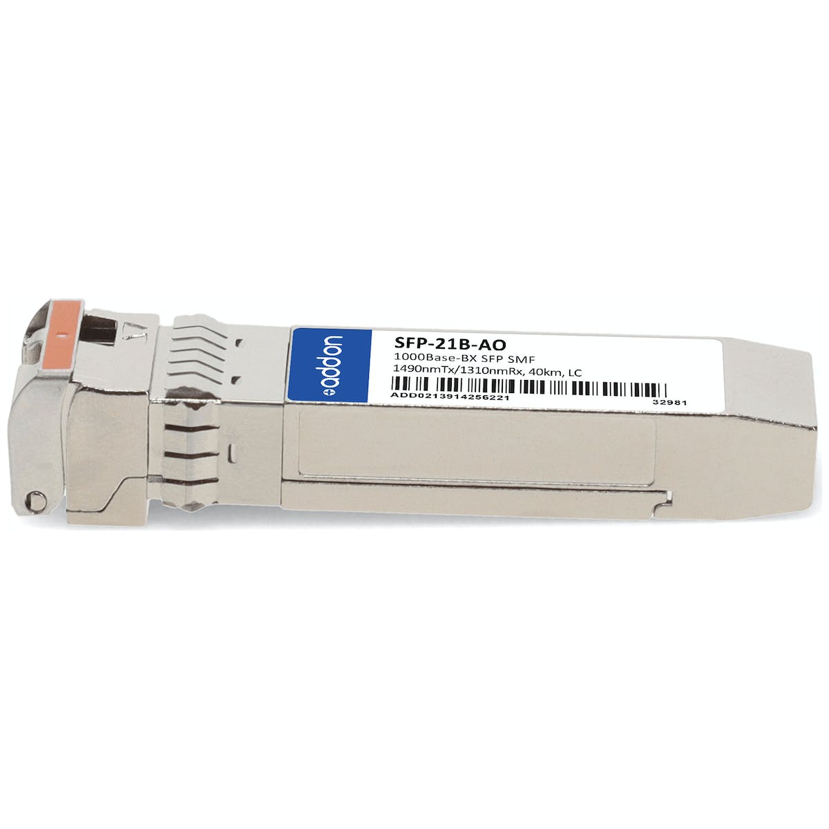 AddOn Rad SFP-21B Compatible TAA Compliant 1000Base-BX SFP Transceiver (SMF, 1490nmTx/1310nmRx, 40km, LC) SFP-21B-AO