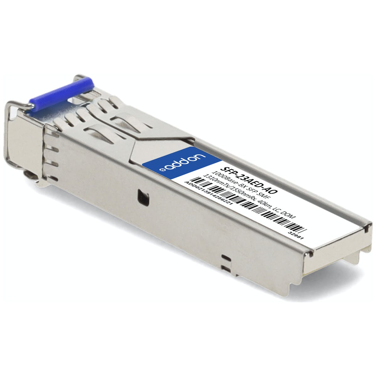 AddOn Rad SFP-23AED Compatible TAA Compliant 1000Base-BX SFP Transceiver (SMF, 1310nmTx/1550nmRx, 40km, LC, DOM) SFP-23AED-AO
