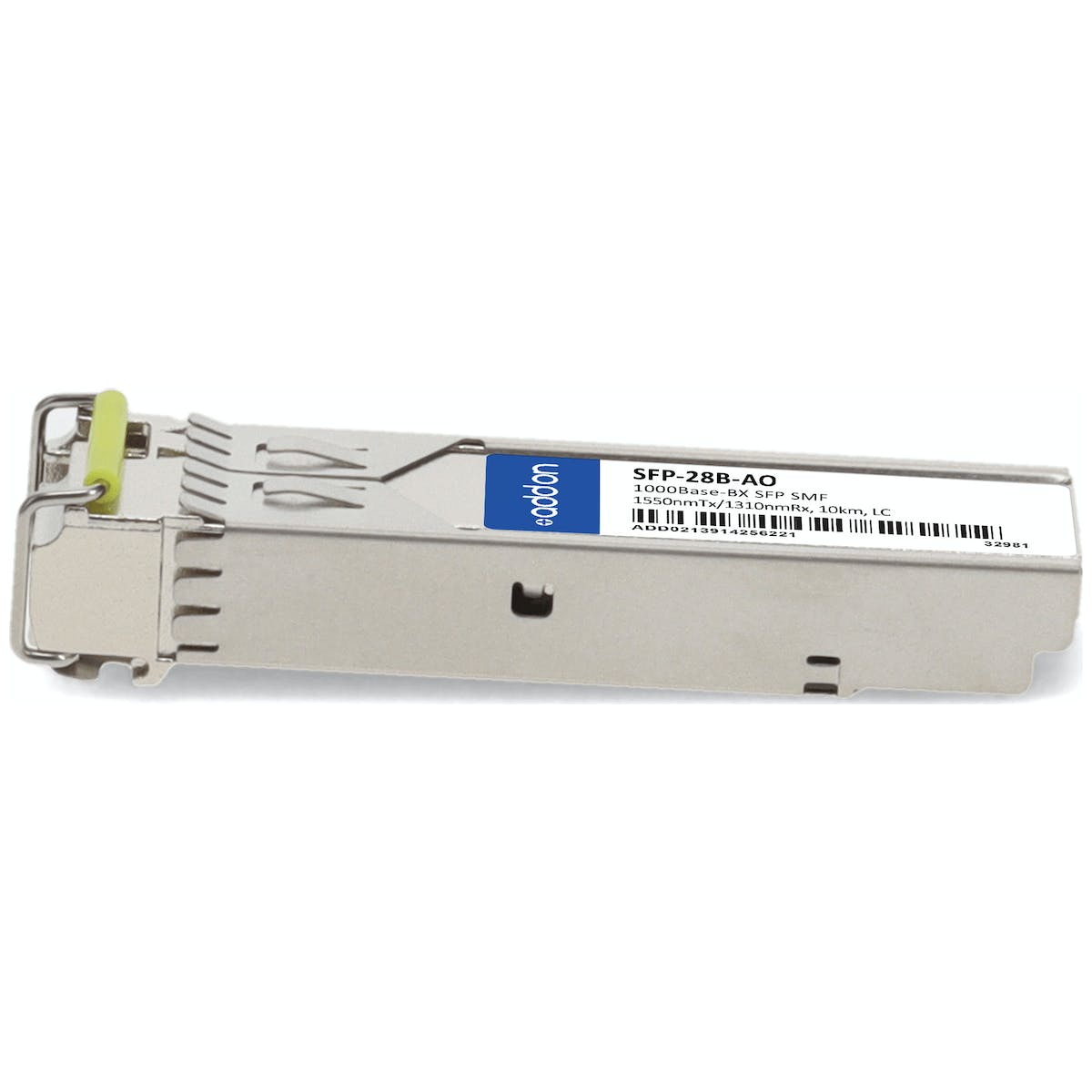 AddOn Rad SFP-28B Compatible TAA Compliant 1000Base-BX SFP Transceiver (SMF, 1550nmTx/1310nmRx, 10km, LC) SFP-28B-AO