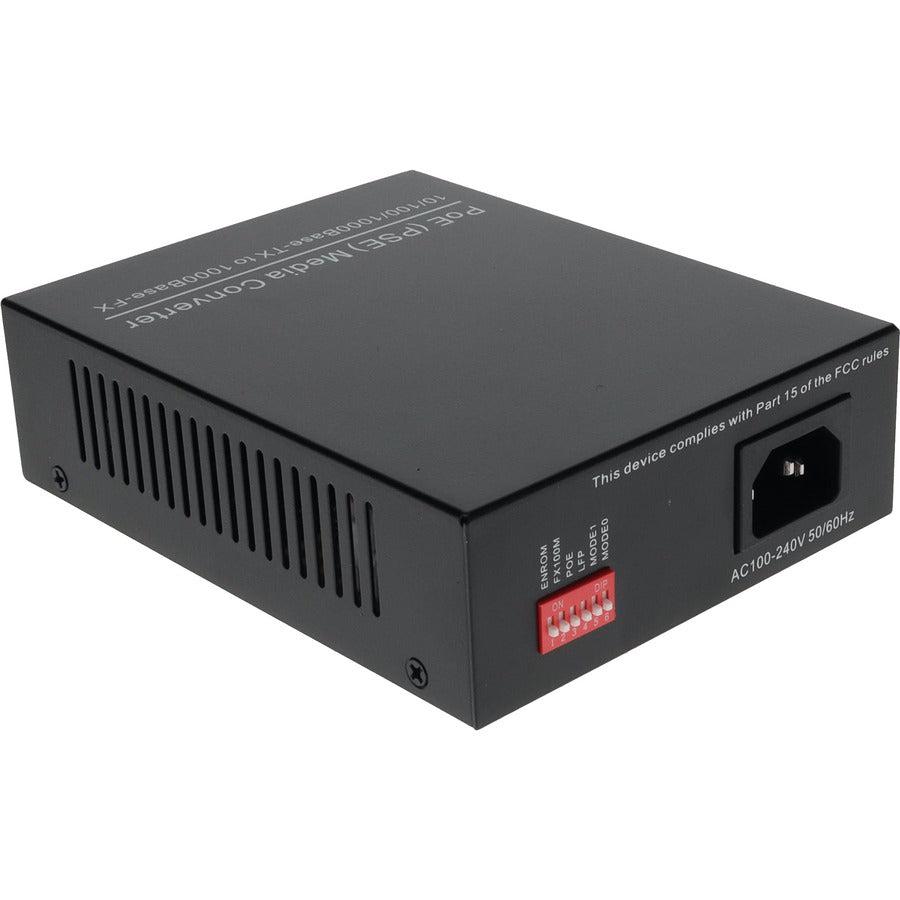 Addon Networks 1Gbs 1 Rj-45 To 1 Sfp Port Poe+ Network Media Converter 1000 Mbit/S Multi-Mode, Single-Mode