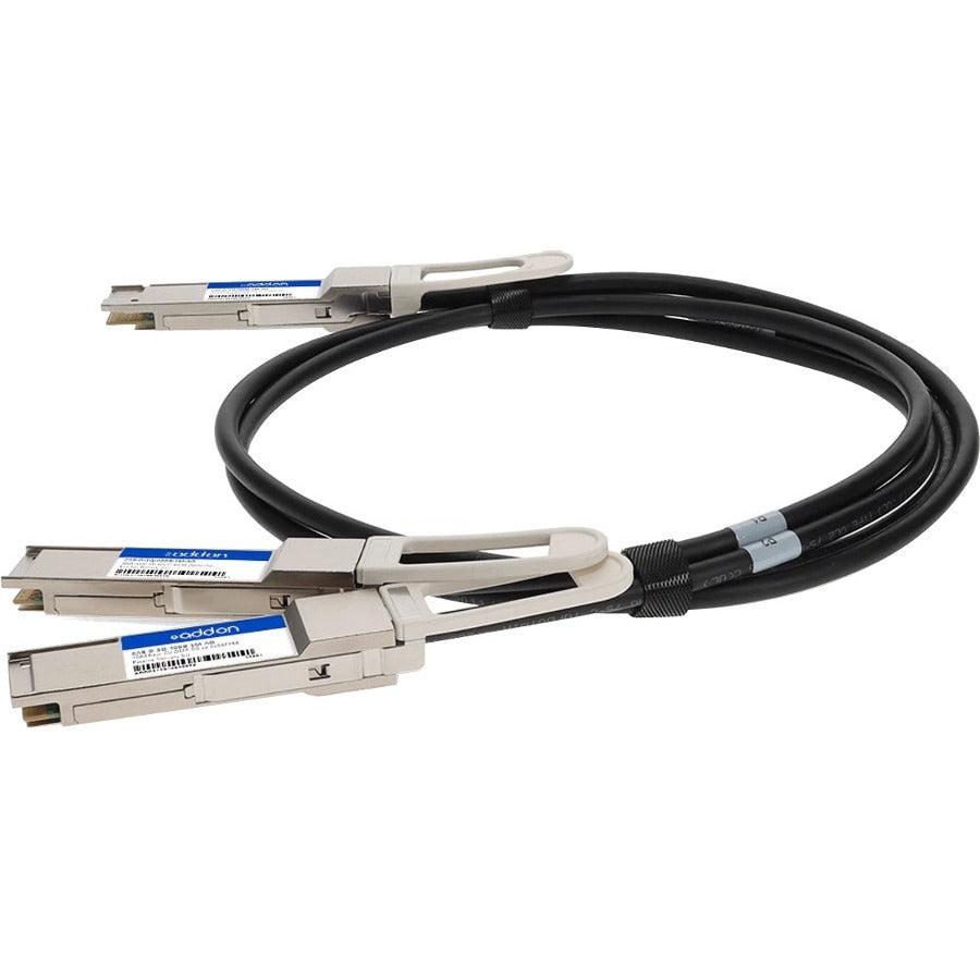 Addon Networks Dac-Q56Dd-2Q28-1M-Ao Infiniband Cable 2Xqsfp28 Qsfp-Dd Black, Silver