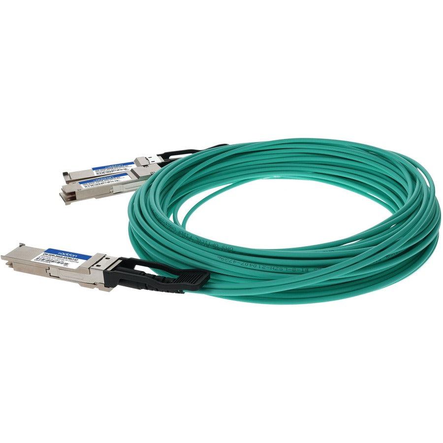 Addon Networks Q56-2Q56-200Gb-Aoc5Mlz-Ao Infiniband Cable 5 M Qsfp56 2Xqsfp56 Black, Grey
