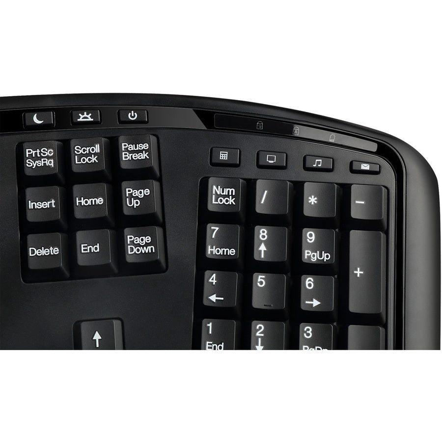 Adesso 2.4 GHz Wireless Ergonomic Trackball Keyboard WKB-3500UB