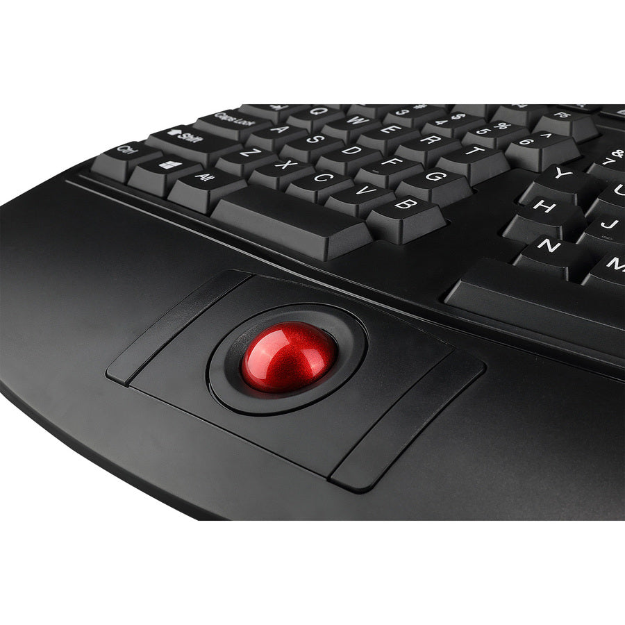 Adesso 2.4 GHz Wireless Ergonomic Trackball Keyboard WKB-3500UB