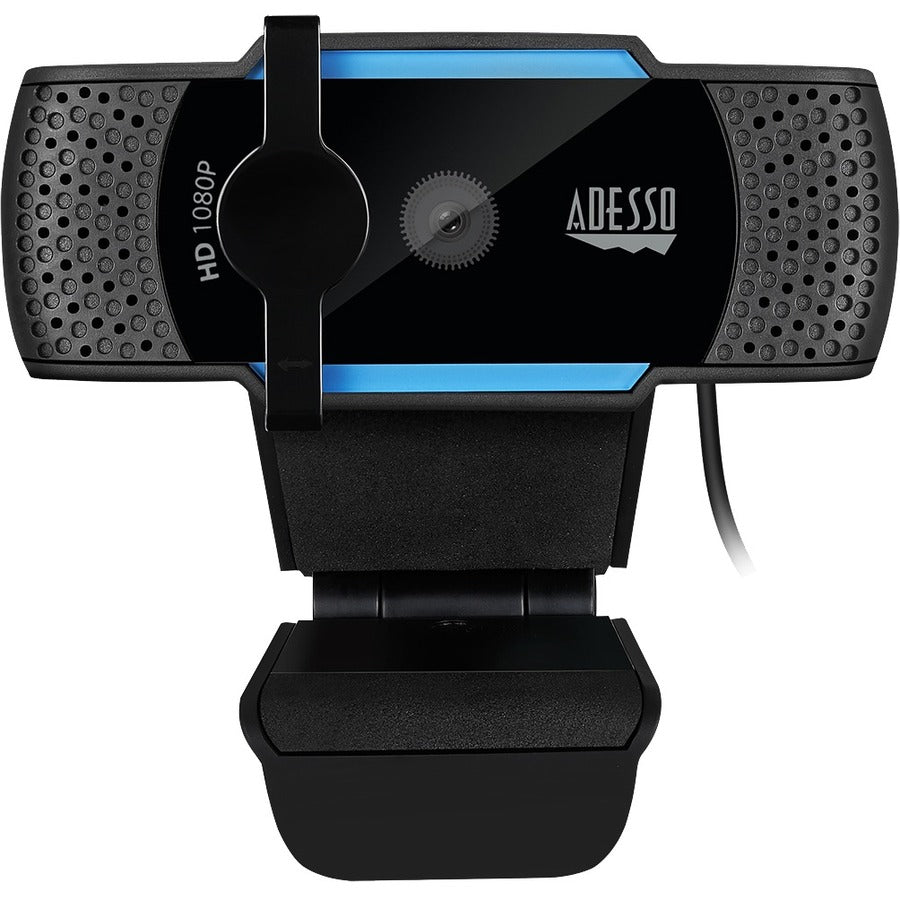 Adesso CyberTrack H5 1080P Webcam - 2.1 Megapixel - 30 fps - USB 2.0 - Auto Focus - Built-In MIC - Tripod Mount - Privacy Shutter Cover CYBERTRACKH5