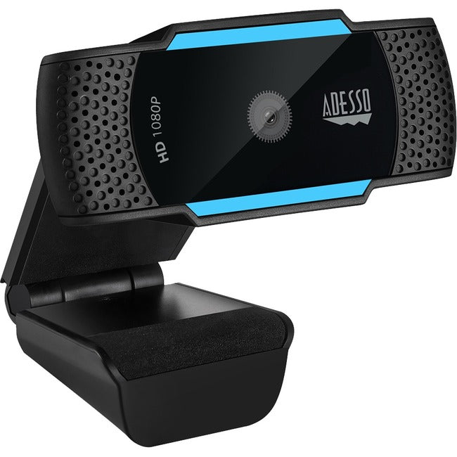 Adesso CyberTrack H5 1080P Webcam - 2.1 Megapixel - 30 fps - USB 2.0 - Auto Focus - Built-In MIC - Tripod Mount - Privacy Shutter Cover CYBERTRACKH5