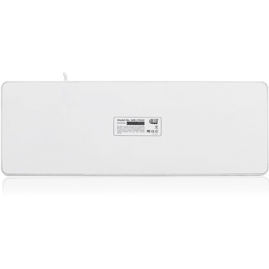 Adesso SlimTouch 270 - Antimicrobial Waterproof Touchpad Keyboard AKB-270UW