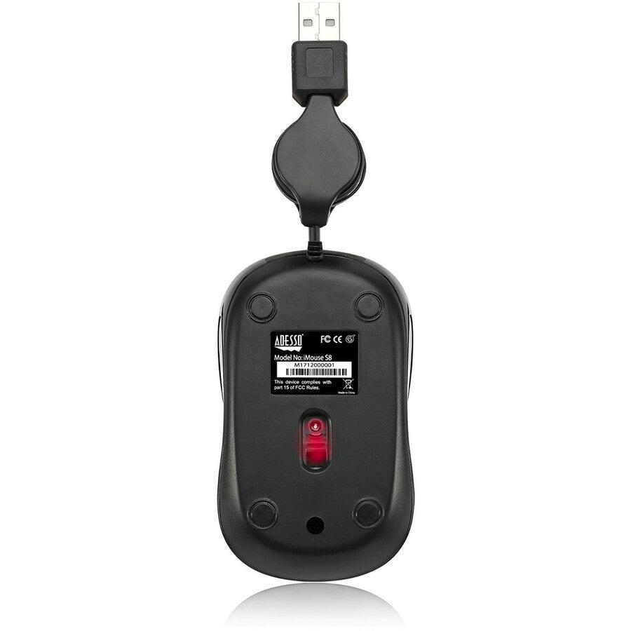 Adesso iMouse S8R - USB Illuminated Retractable Mini Mouse