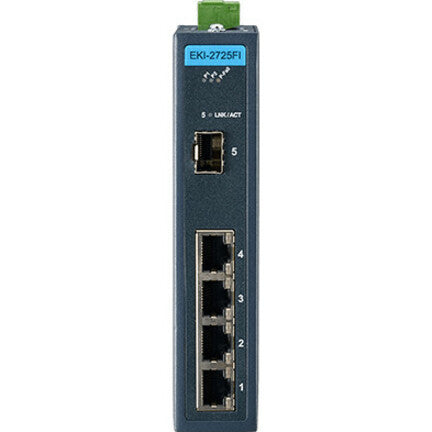 Advantech 4 GE + 1 SFP Ind. Unmanaged Switch W/T EKI-2725FI-AE