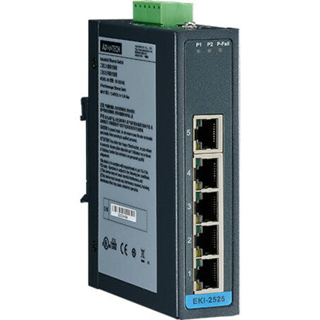 Advantech EKI-2525-BE - 5-Port Industrial Unmanaged Ethernet Switch | TechSoft