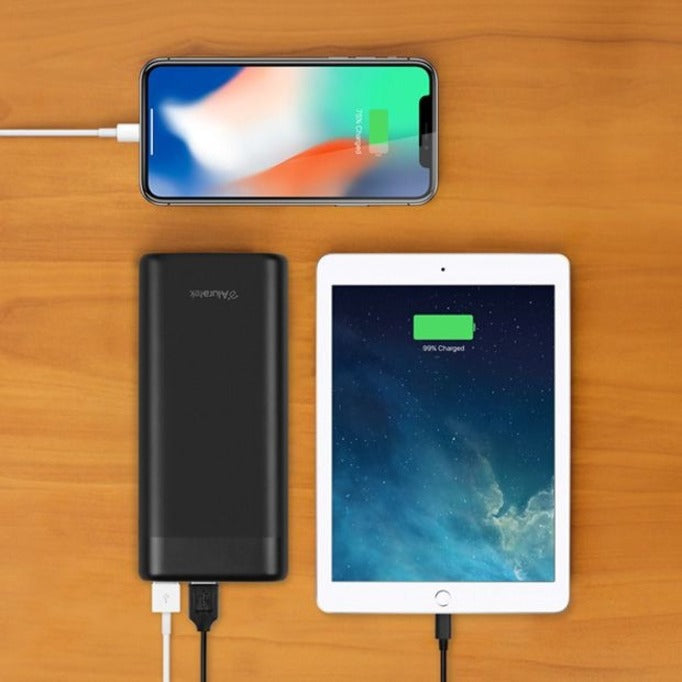 Aluratek 20,000mAh 65W Fast Charge PD Power Bank with USB Type-C APBQ20F