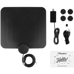 Aluratek Indoor HD Digital TV Antenna with Amplifier Signal Booster ATVA200F
