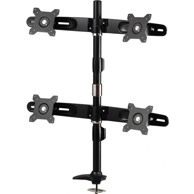 Amer Mounts Grommet Based Quad Monitor Mount For Four 15"-24" Lcd/Led Flat Panel Screens