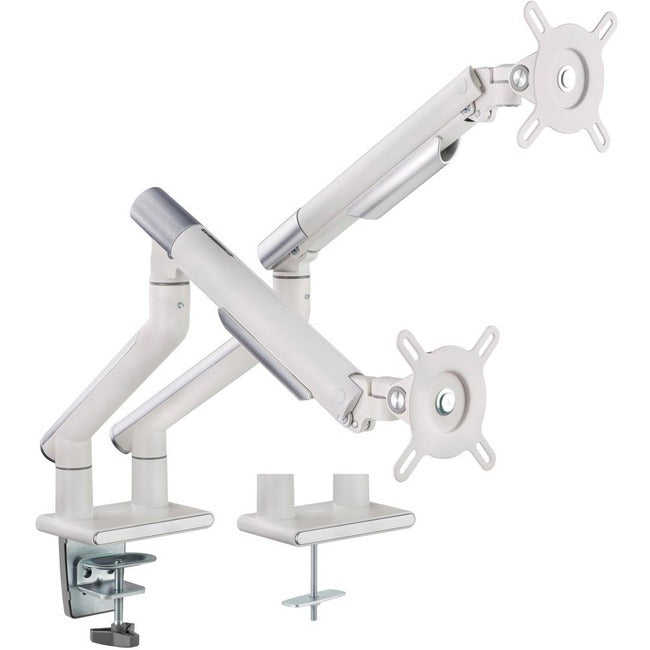 Amer Mounts Hydra2A Desk Mount For Display Screen, Curved Screen Display, Monitor - Space Gray, Textured White