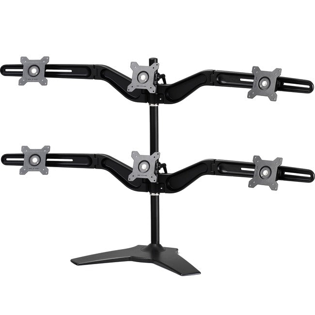 Amer Mounts Stand Based Hex Monitor Mount for four 15-24" LCD/LED Flat Panel Screens" AMR6S