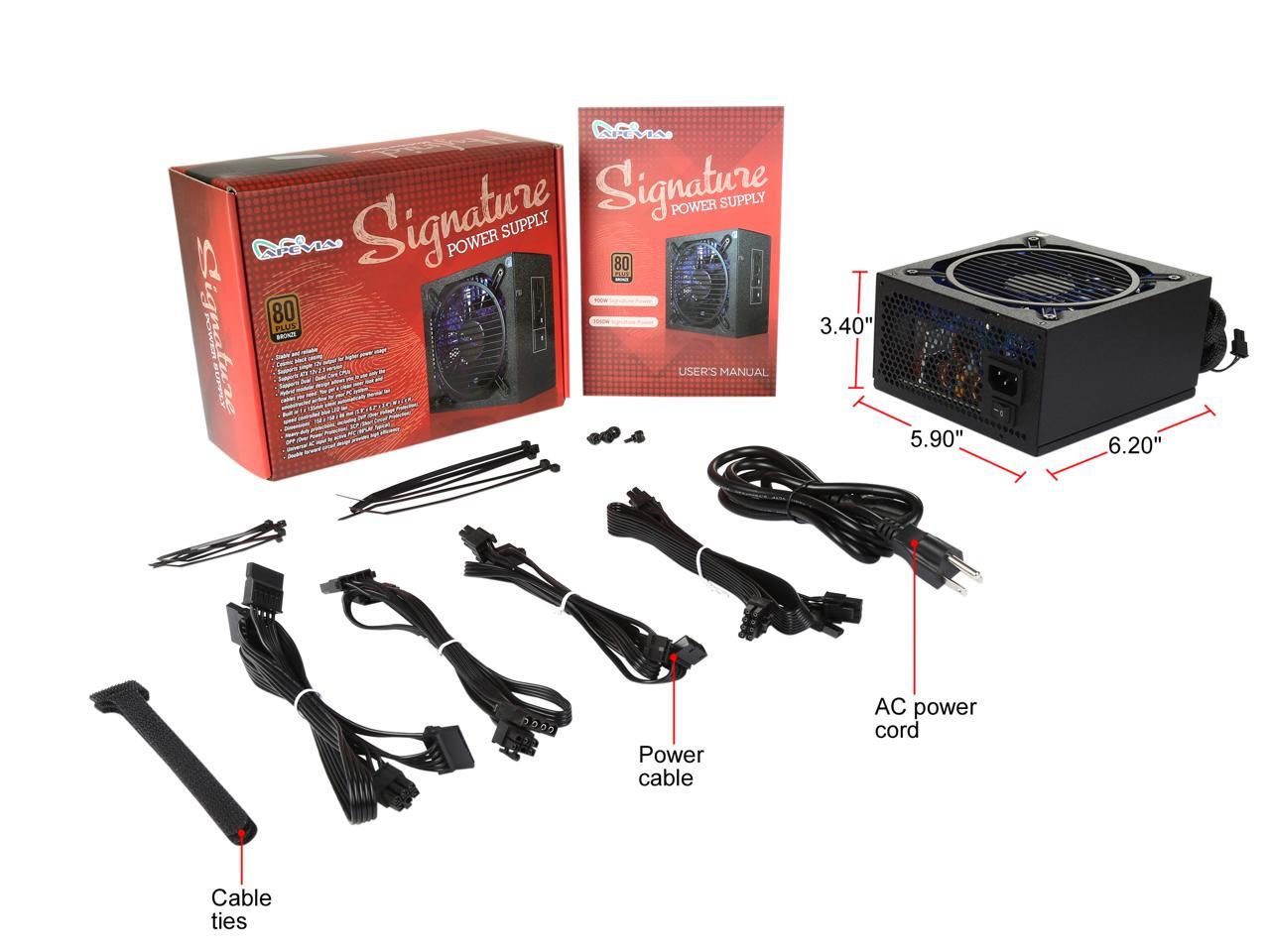 Apevia Signature Atx-Sn1050W 1050W 80 Plus Bronze Atx12V V2.3 Power Supply