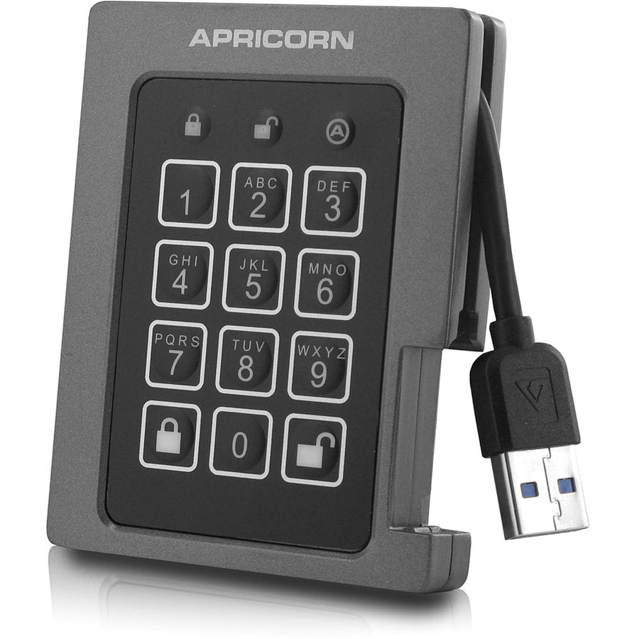 Apricorn Aegis Padlock ASSD-3PL256-1TBF 1 TB Solid State Drive - 2.5 Internal - Black - TAA Compliant"