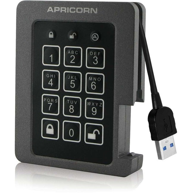 Apricorn Aegis Padlock ASSD-3PL256-1TBF 1 TB Solid State Drive - 2.5 Internal - Black - TAA Compliant"