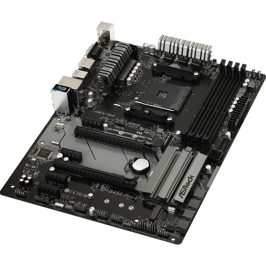 Asrock B450 Pro4 Am4 Amd Promontory B450 Sata 6Gb/S Atx Amd Motherboard
