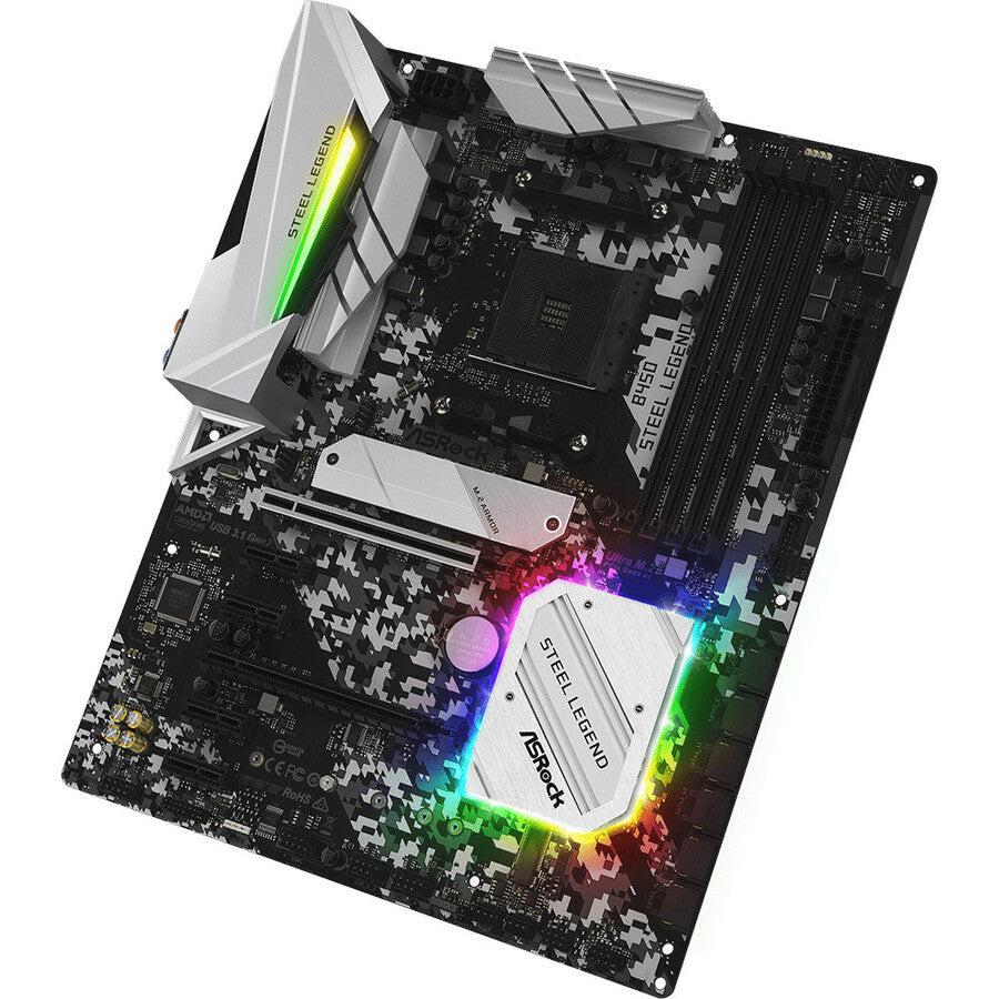 Asrock B450 Steel Legend Am4 Amd Promontory B450 Sata 6Gb/S Atx Amd Motherboard