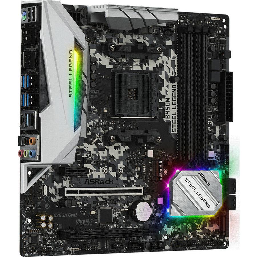 Asrock B450M Steel Legend Am4 Amd Promontory B450 Sata 6Gb/S Micro Atx Amd Motherboard