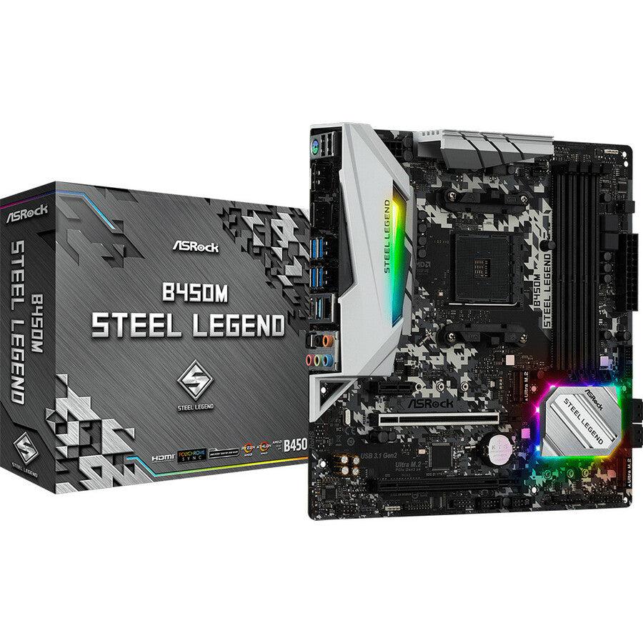 Asrock B450M Steel Legend Am4 Amd Promontory B450 Sata 6Gb/S Micro Atx Amd Motherboard
