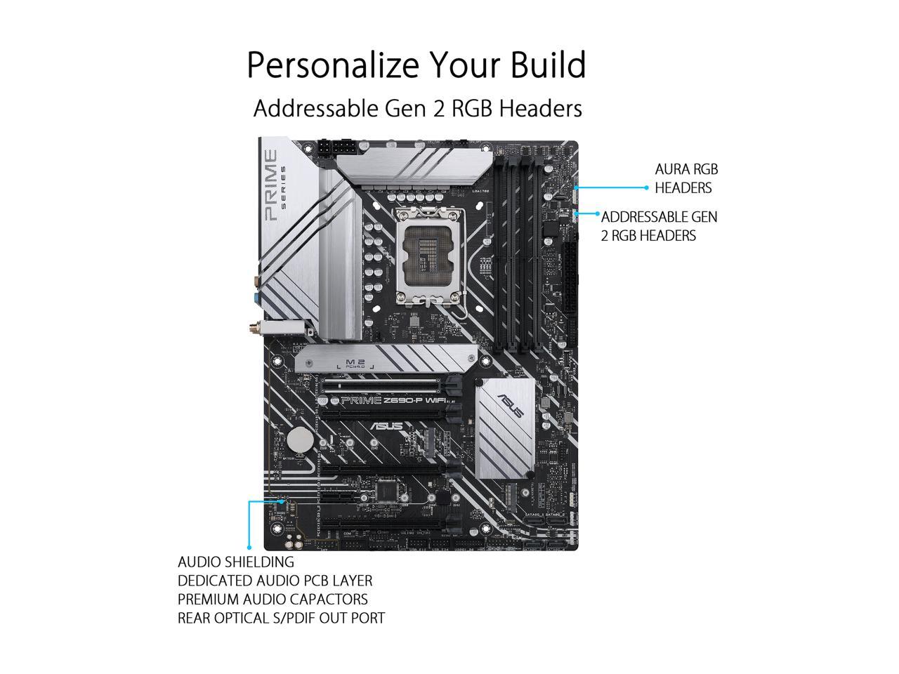 Asus Prime Z690-P Wifi Socket Lga1700/ Intel Z690/ Ddr5/ Wifi & Bluetooth/ Sata3&Usb3.2/ M.2/ Atx Motherboard
