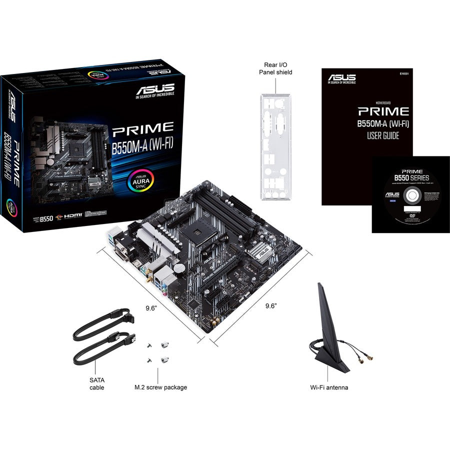 Asus Prime B550M-A (WI-FI) Desktop Motherboard - AMD B550 Chipset - Socket AM4 - Micro ATX