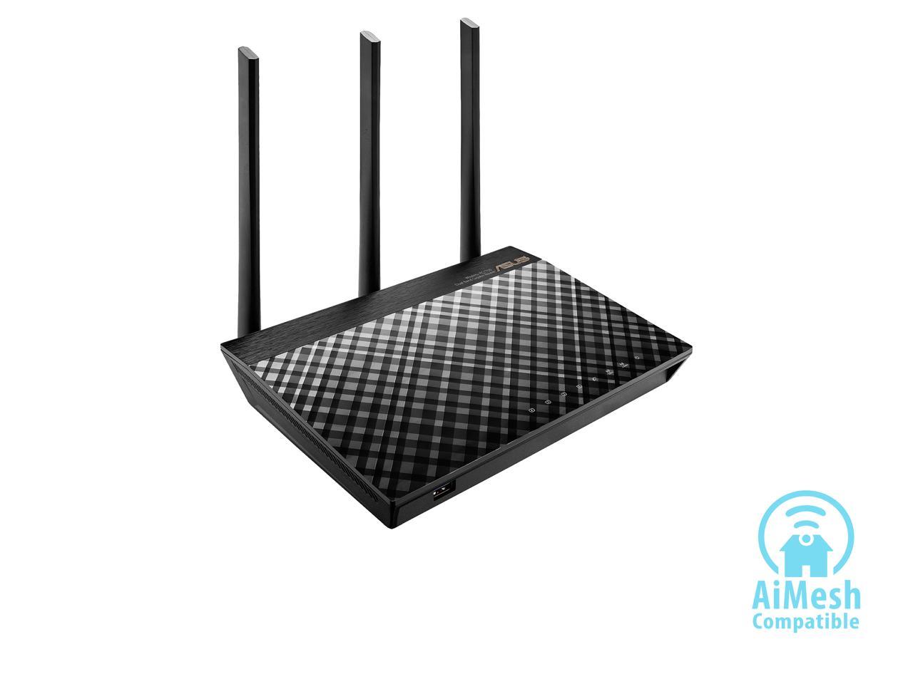 Asus Rt-Ac66U B1 Dual-Band 3X3 Ac1750 Wifi 4-Port Gigabit Router