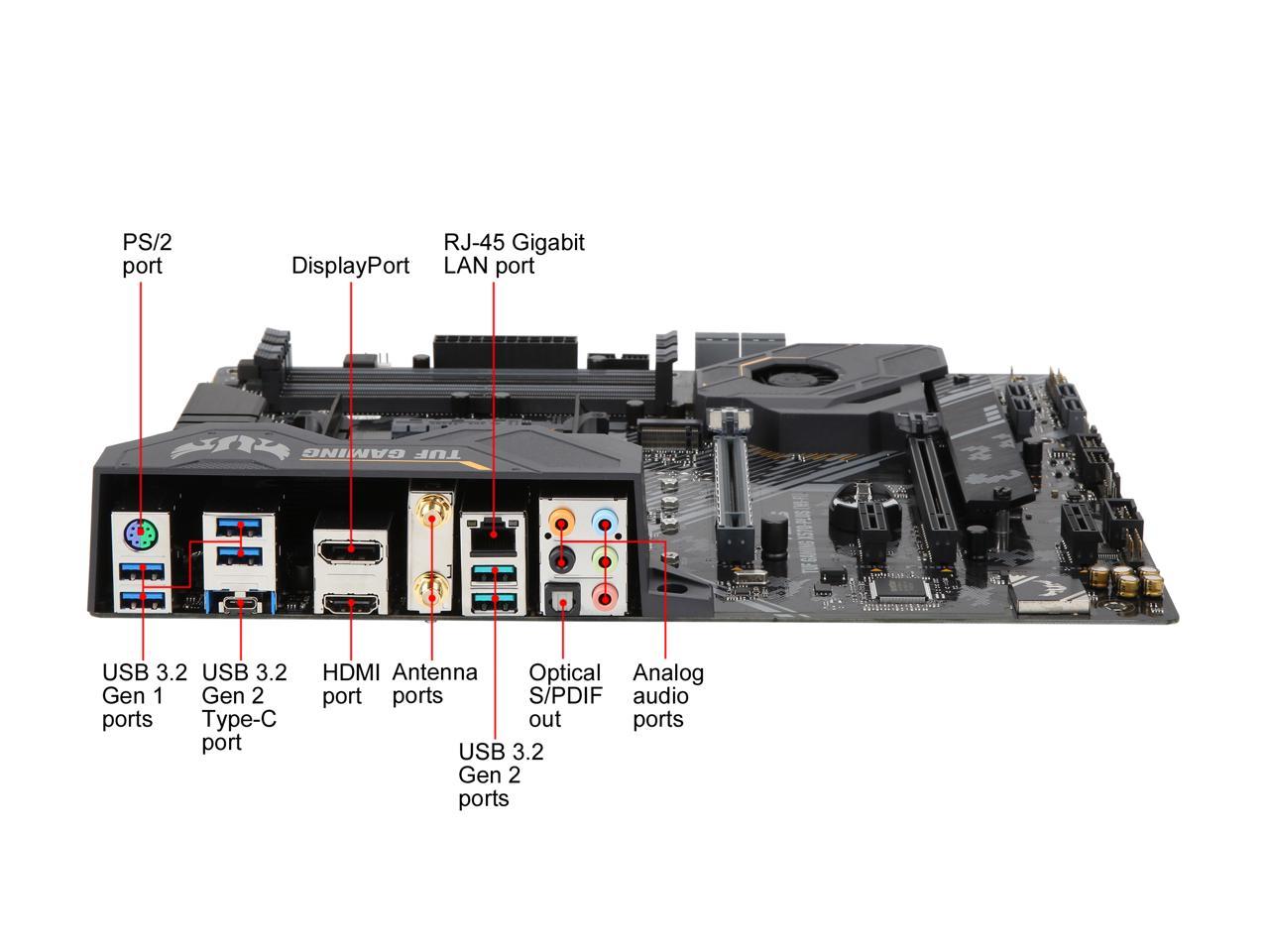 Asus Tuf Gaming X570-Plus (Wi-Fi) Socket Am4/ Amd X570/ Ddr4/ Sata3&Usb3.2/ M.2/ A&V&Gbe/ Wifi&Bluetooth/ Atx Motherboard