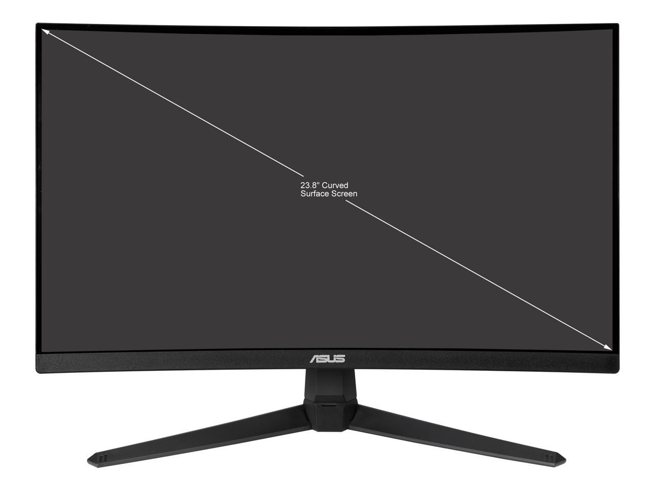 Asus Tuf Gaming Vg24Vq1B 23.8 Inch 3000:1 1Ms Hdmi/Displayport/Earphone Jack Led Non-Glare Curved Gaming Monitor W/ Speakers