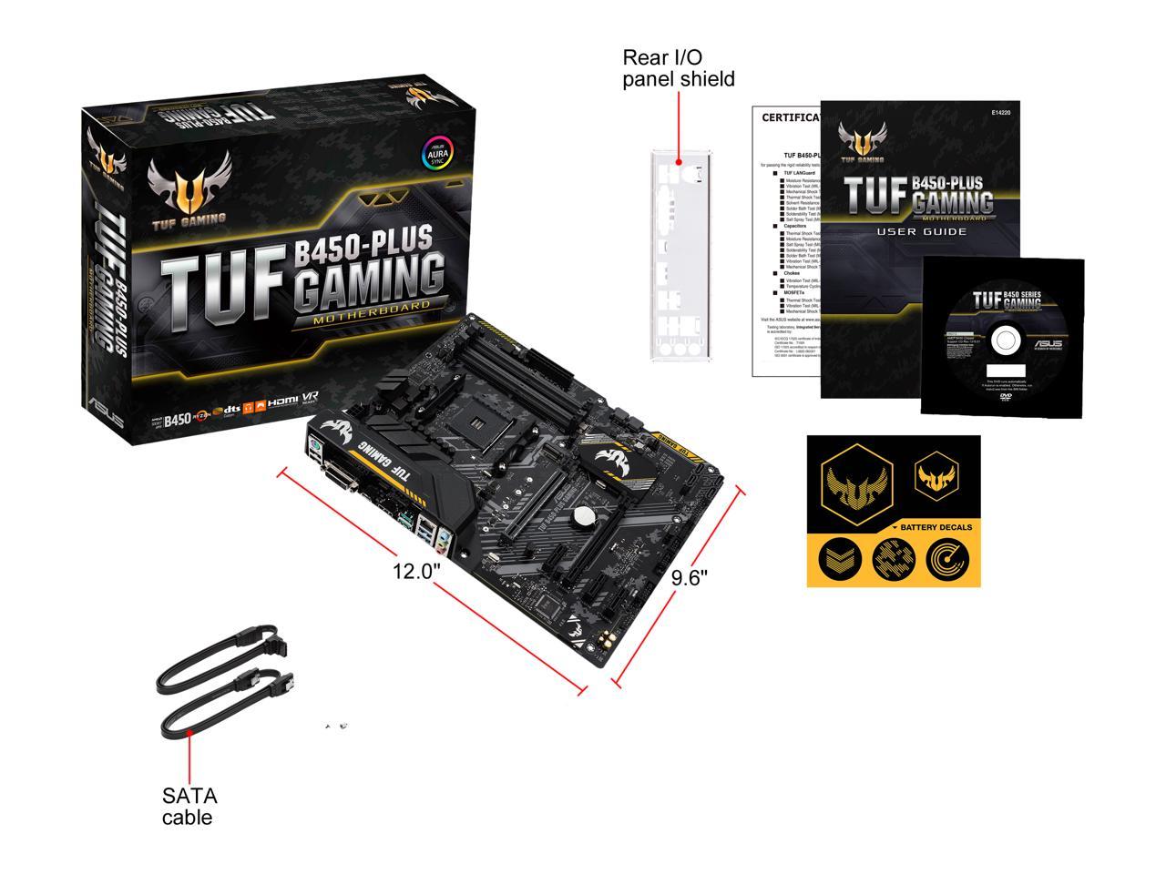 Asus Tuf B450-Plus Gaming Am4 Amd B450 Sata 6Gb/S Usb 3.1 Hdmi Atx Amd Motherboard