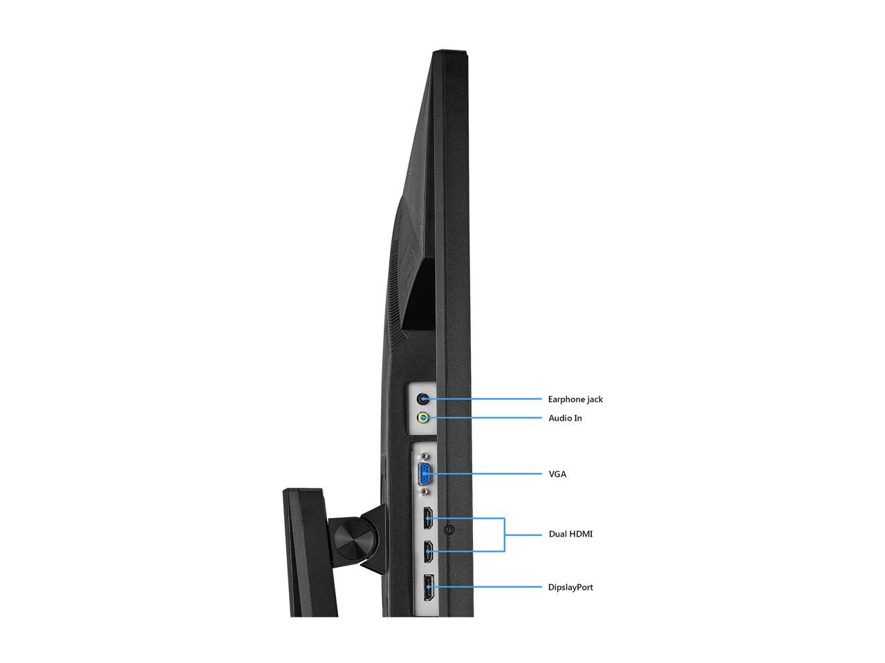 Asus Vg275Q 27 Inch Widescreen 100,000,000:1 1Ms Vga/2Hdmi/Displayport Lcd Monitor W/ Speakers (Black)