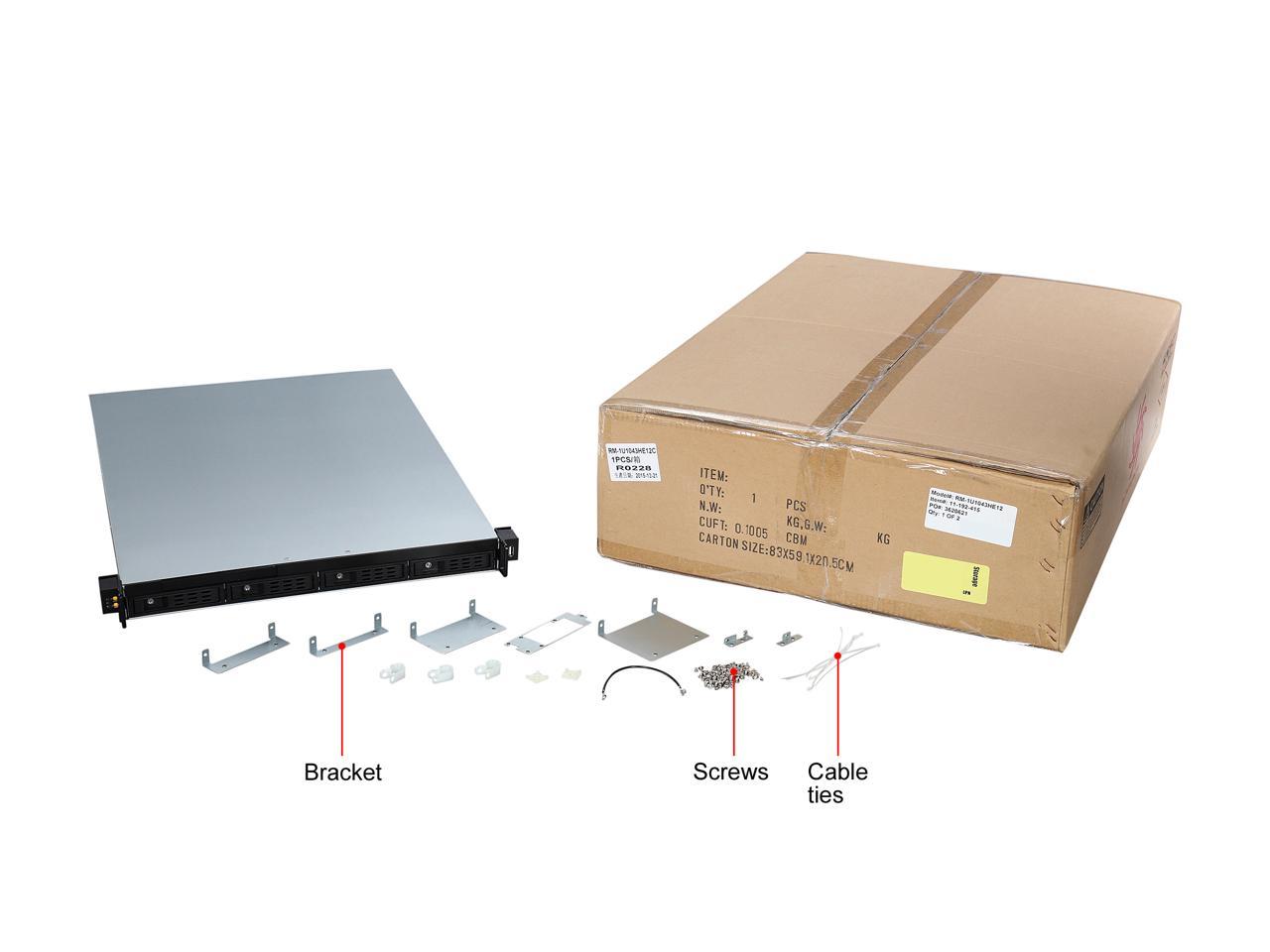 Athena Power Rm-1U1043He12 12Gb/S 1U Hot-Swap 4-Bay E-Atx Rackmount Server Chassis - Oem