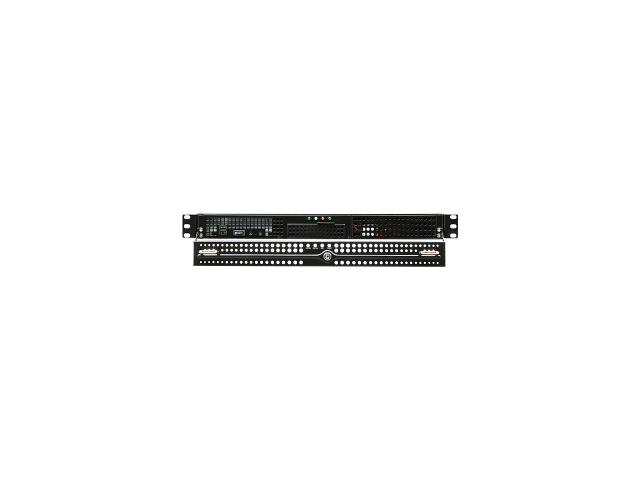 Athena Power Rm-1U164A5 Black 1.0 Mm Steel 1U Rackmount Server Case With Eps-12V 500W Power Supply Pfc 1 External 5.25" Drive Bays