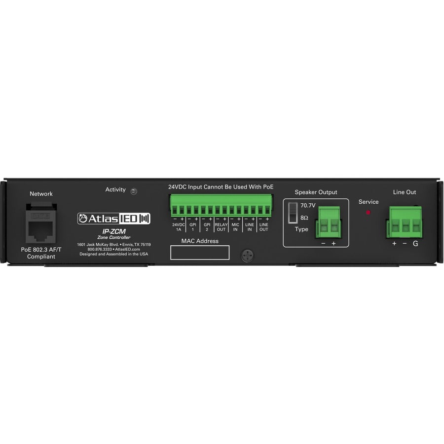 AtlasIED PoE+ IP to Analog Gateway (Zone Controller) IP-ZCM2RMK
