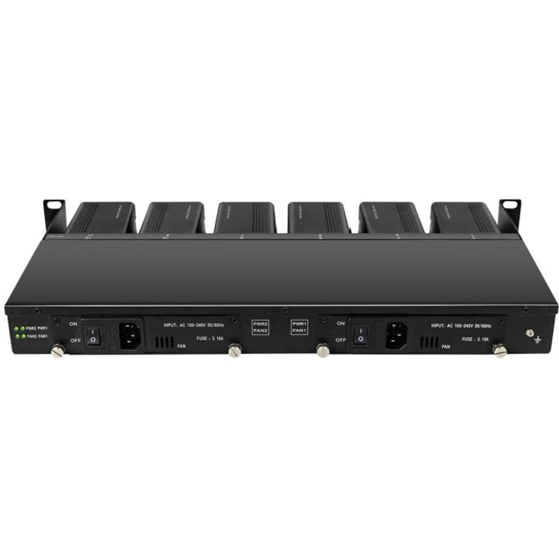 Axiom Mini-Media Converter Rack Mount Chassis - 1U, 12 Slots, Dual AC 220v MCR0-CH-1U12-AX