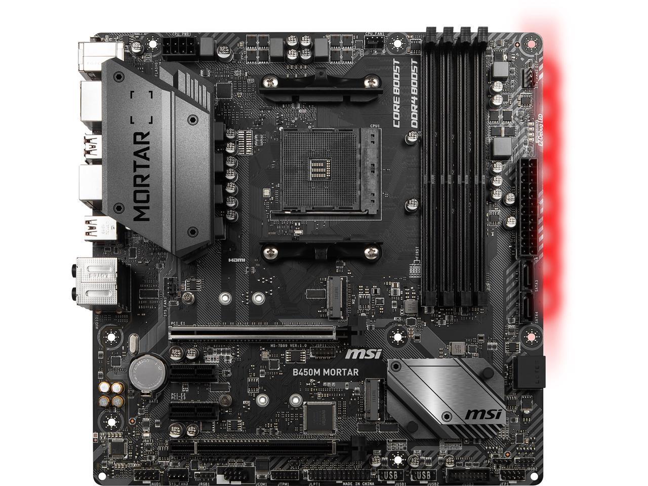 B450M Mortar Am4 Amd B450 Sata 6Gb/S Usb 3.1 Hdmi Amd Motherboard