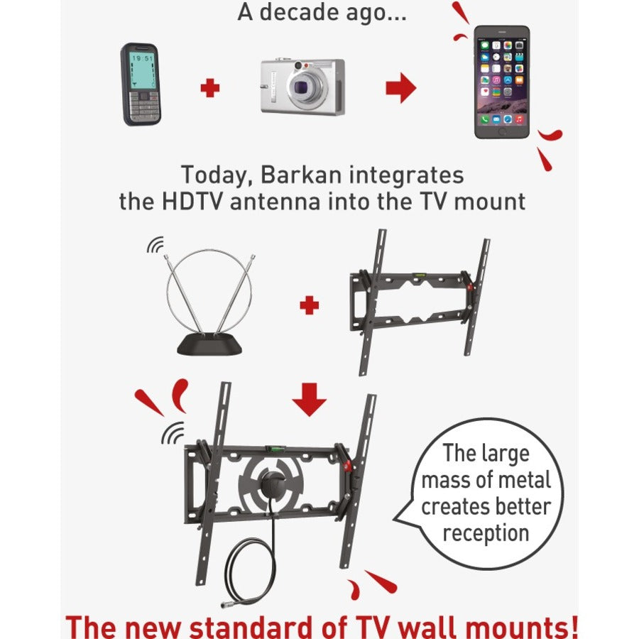 Barkan Wall Mount for TV, Flat Panel Display, Curved Screen Display - Black TVA31