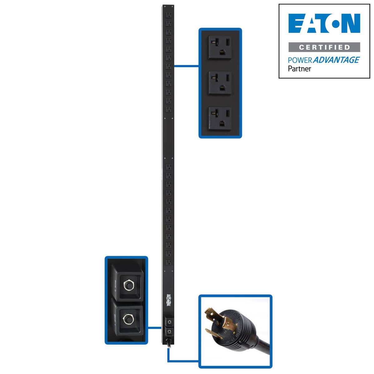Basic PDU 0U Power Distribution Unit - 24 Outlet Single Phase Solution | TechSoft PDUV30