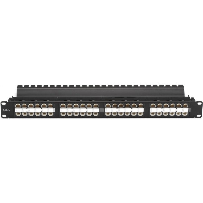 Black Box Cat6 Feed-Through Patch Panel - 1U, Unshielded, 48-Port