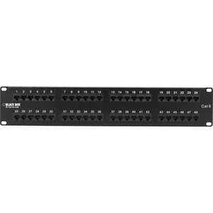 Black Box CAT6 Patch Panel, Punchdown - 2U, Unshielded, 48-Port JPM648A