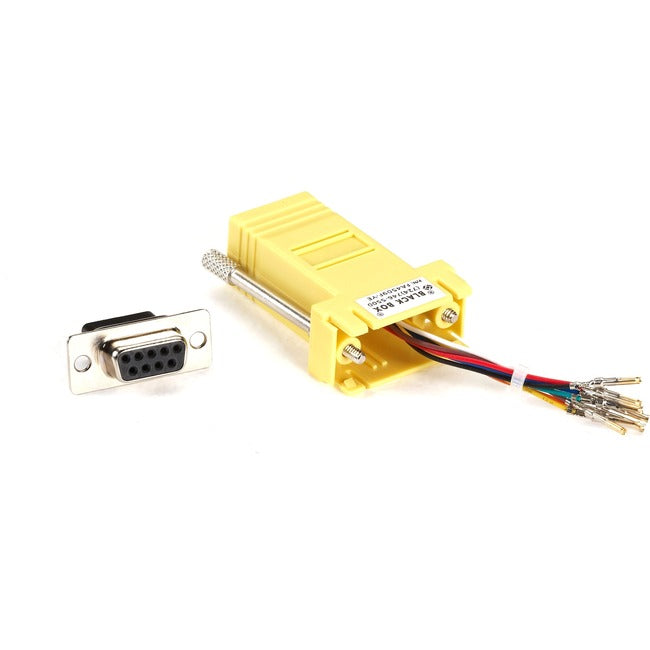 Black Box DB9 Female to RJ45F Modular Adapter Kit with Thumbscrews Yellow FA4509F-YE