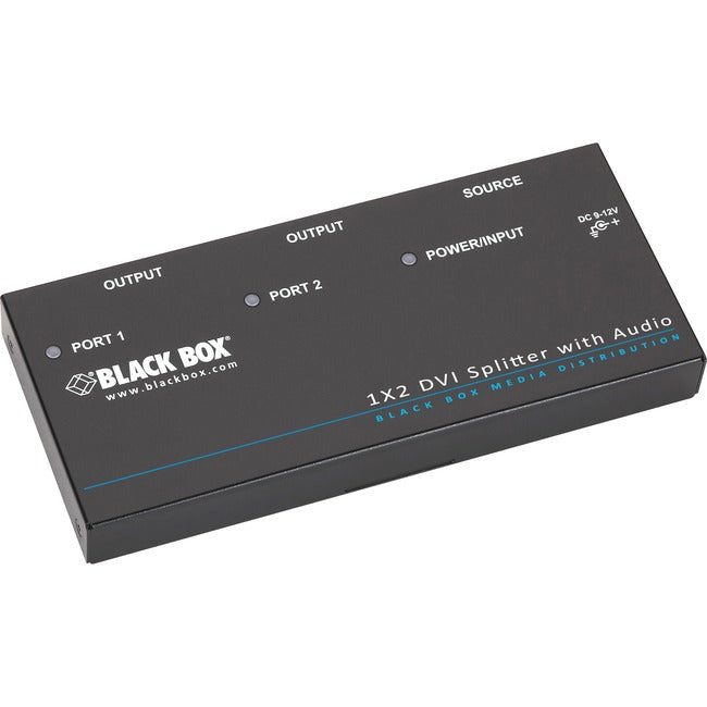 Black Box Dvi-D Splitter With Audio And Hdcp, 1 X 2