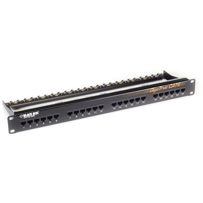 Black Box Gigatrue Cat6 Patch Panel - 1U, Unshielded, 24-Port