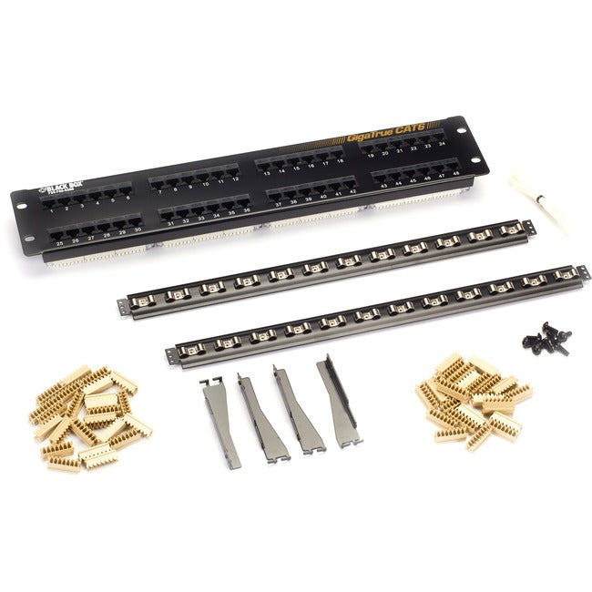 Black Box GigaTrue&reg; CAT6 Patch Panel - 2U, Unshielded, 48-Port JPM612A-R8