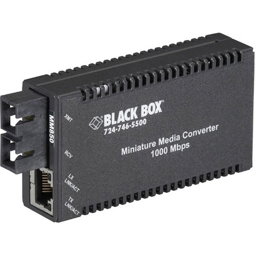 Black Box LGC010A-R2 MultiPower Miniature Gigabit Ethernet Media Converter - 1000-Mbps Copper to Multimode Fiber | Black Box